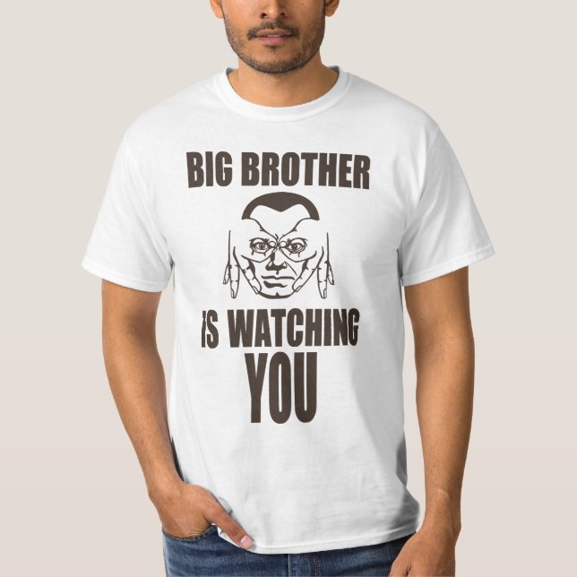 Camiseta O big brother está olhando-o (vidros de dedo) tee (Frente)