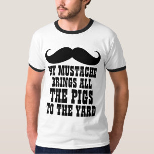 Camiseta O bigode traz todos os porcos ao t-shirt da jarda