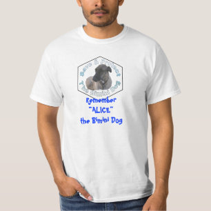 Camiseta o bimini dog-03a1, recorda " ALICE " o cão de