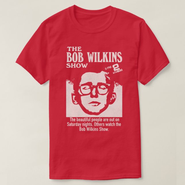 Camiseta O Bob Wilkins mostra a criatura do hospedeiro horr (Frente do Design)
