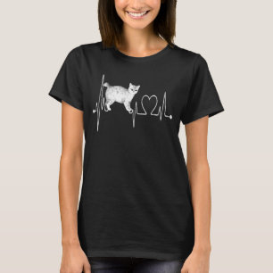 Camiseta O Bobtail Americano de Cat Heartbeat EKG Engraçado