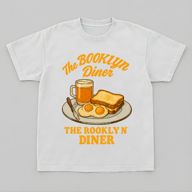 Camiseta O Bootleg do Café da Manhã do Booklyn Diner Retro (Criador carregado)
