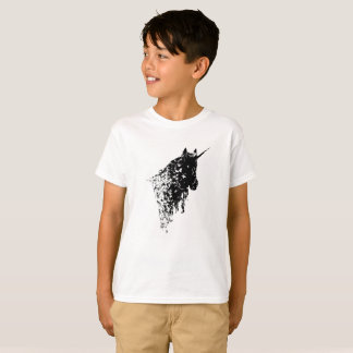 Camiseta O branco do design do unicórnio caçoa o t-shirt