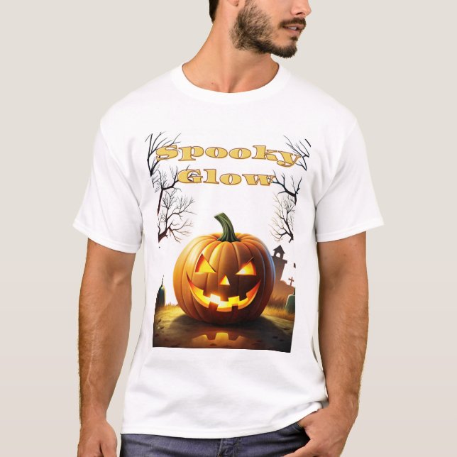 Camiseta O Brilho Assombrante: A Abóbora do Halloween (Frente)