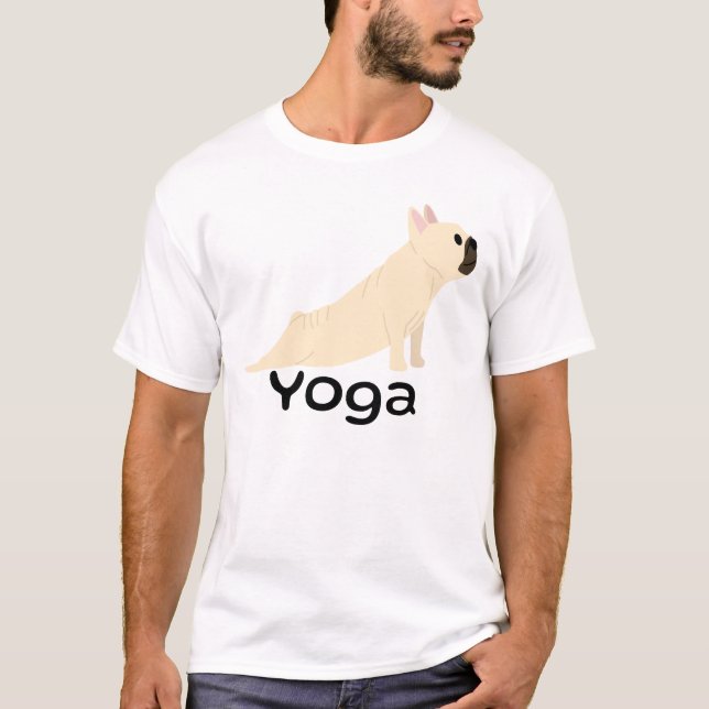 Camiseta O Buldogue Francês Yoga Lover Medalha Engraçada De (Frente)