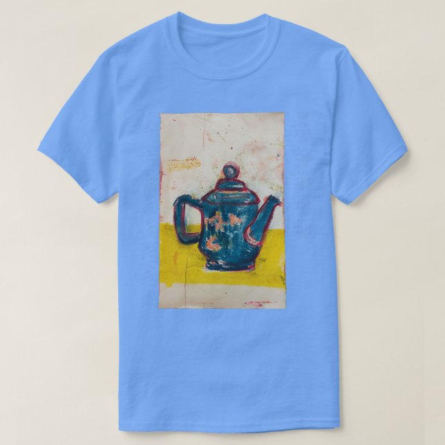 Camiseta O bule azul calmo (Frente do Design)