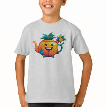 O bule de abacaxi feliz e própero