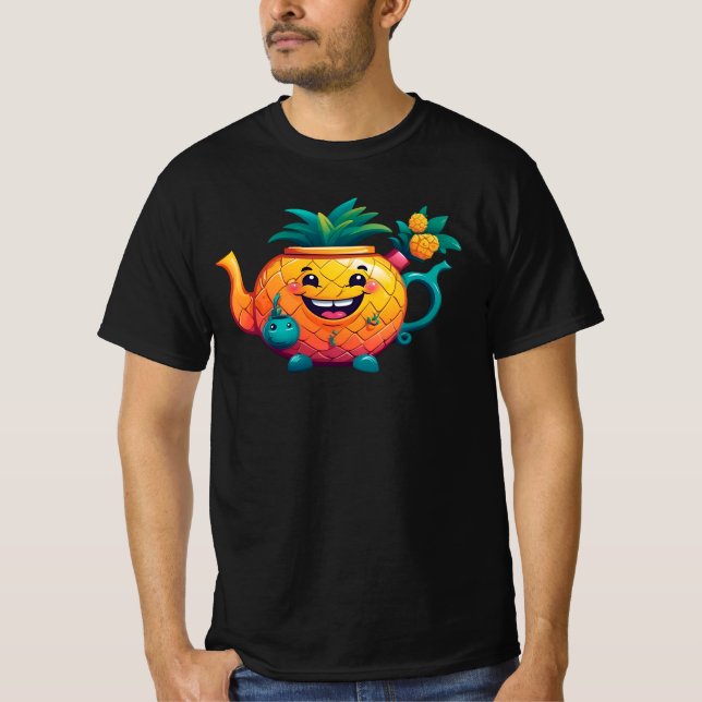 Camiseta O Bule De Abacaxi Feliz E Próspero (Frente)