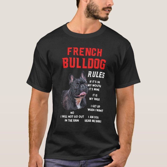 Camiseta O Bulldog Francês Arrefece O Proprietário Do Cacho (Frente)