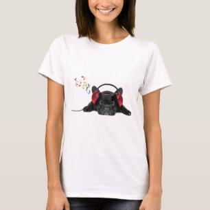 Camiseta O Bulldog Francês Negro Crescendo em Seus Sintoma