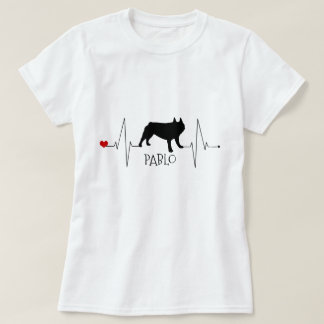 Camiseta O Bulldog Francês Personalizado Ama O Meu Coração