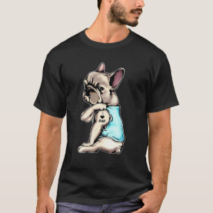 Camiseta O Bulldog Francês Tatuagens Eu Adoro O Pai Dog Do