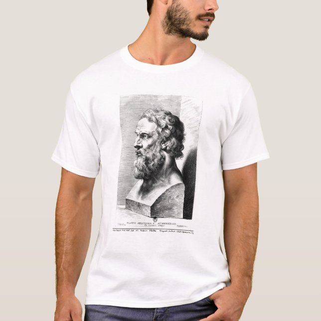 Camiseta O busto de Plato gravou por Lucas Emil (Frente)