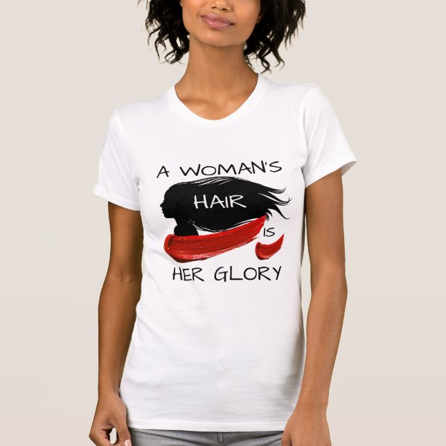 CAMISETA O CABELO DE UMA MULHER É A SUA GLÓRIA (Frente)