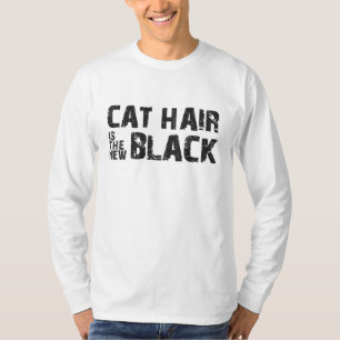 Camiseta O cabelo do gato é o preto novo