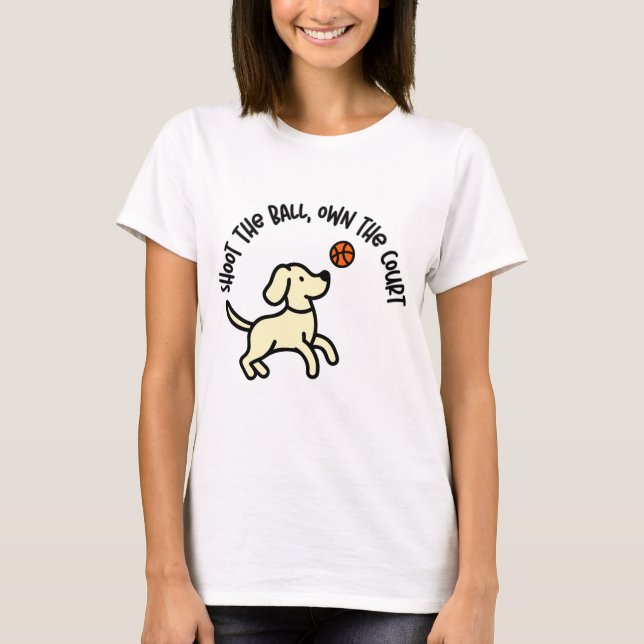 CAMISETA O CACHORRO ATINGIU A BOLA DE BASQUETE (Frente)
