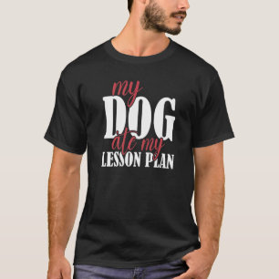 Camiseta O Cachorro Comeu Minha Lição Planeia Ensino Humoro