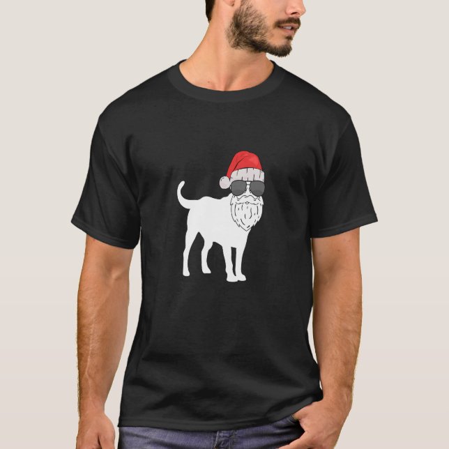 Camiseta O Cachorro De Natal Labrador Se Vestiu Como Papais (Frente)