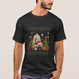 Camiseta O Cachorro Engraçado Passa o Francês Santa Hat Fri