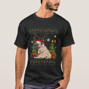 Camiseta O Cachorro Engraçado Passa o Francês Santa Hat Fri