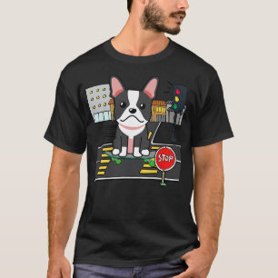 Camiseta O Cachorro Francês Engraçado Está No Skateboard