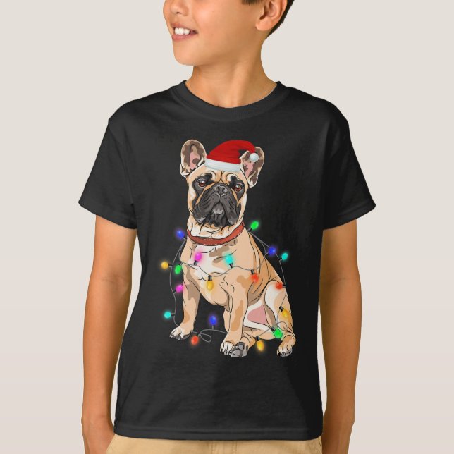Camiseta O Cachorro-Grande Francês Sobreviveu às Luzes das  (Frente)