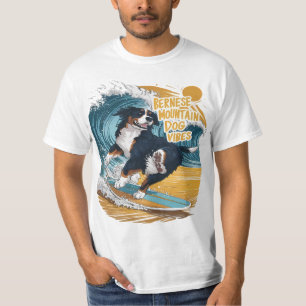 Camiseta O Cachorro-Montanha Wave Rider Bernese Surfing