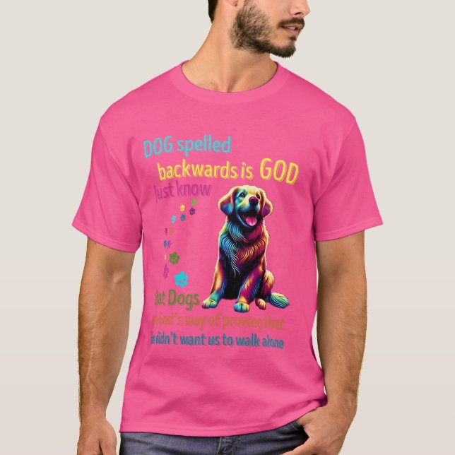 Camiseta O Cachorro Ortografado Para Trás É Deus Cachorro Q (Frente)
