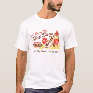 Camiseta O cachorro quente Vintage-Denominou o T