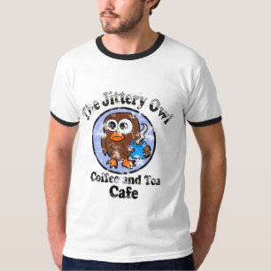 Camiseta O Café de Café e Chá da Coruja Irrequieta