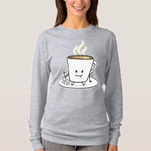 Camiseta O café do latte da caneca de café que come o