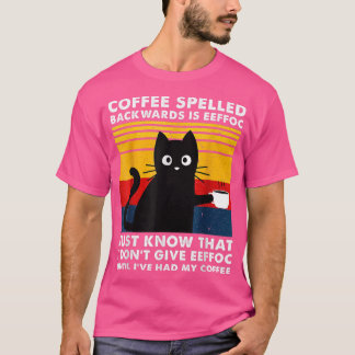 Camiseta O Café Ortografado Para Trás É Eef Mug, Gato Negra