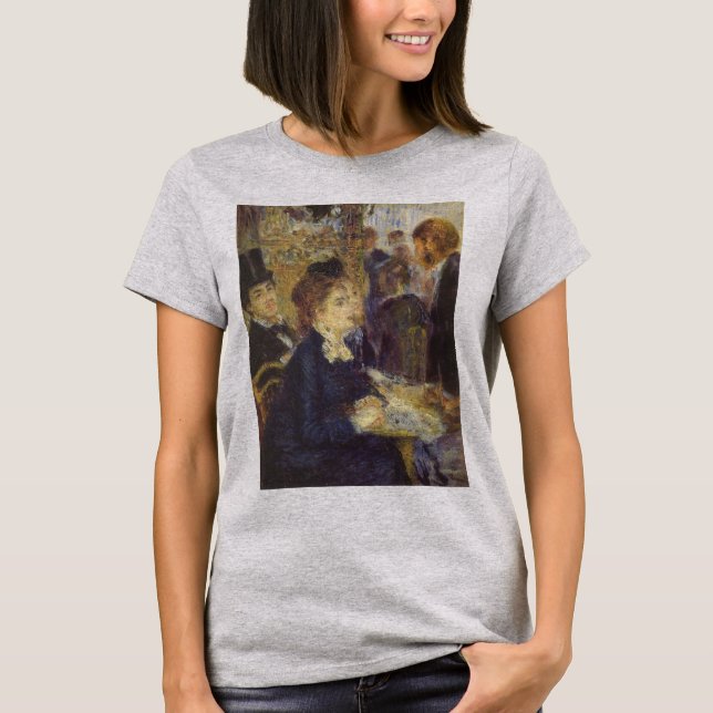 Camiseta O Café por Pierre Renoir, Impressionismo Antigo (Frente)