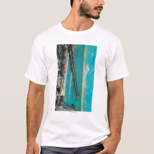 Camiseta O cais e a praia e a Long Beach