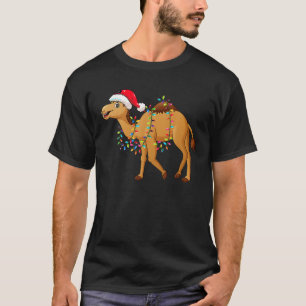 Camiseta O Camelo das Luzes de Natal Vestindo Xmas Engraçad