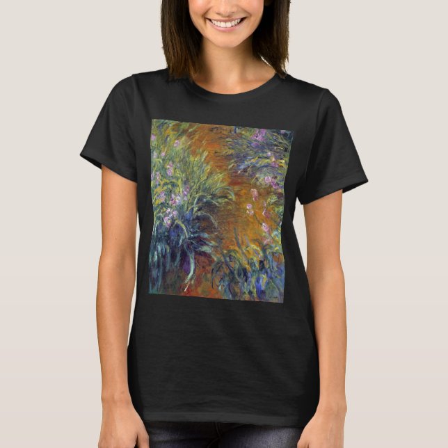 Camiseta O Caminho através dos Íris por Claude Monet (Frente)