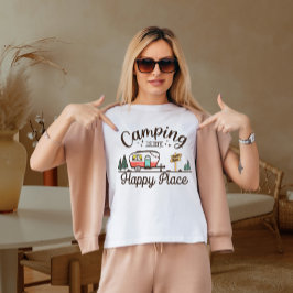 Camiseta O camping é o meu lugar feliz 