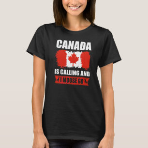 Camiseta O Canadá Está Ligando E Eu Moso Ir Para O Elk Cana