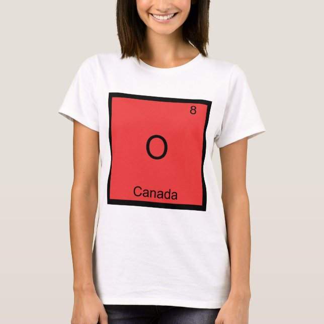 Camiseta O - Canadá Símbolo de Elemento de Química Divertid (Frente)
