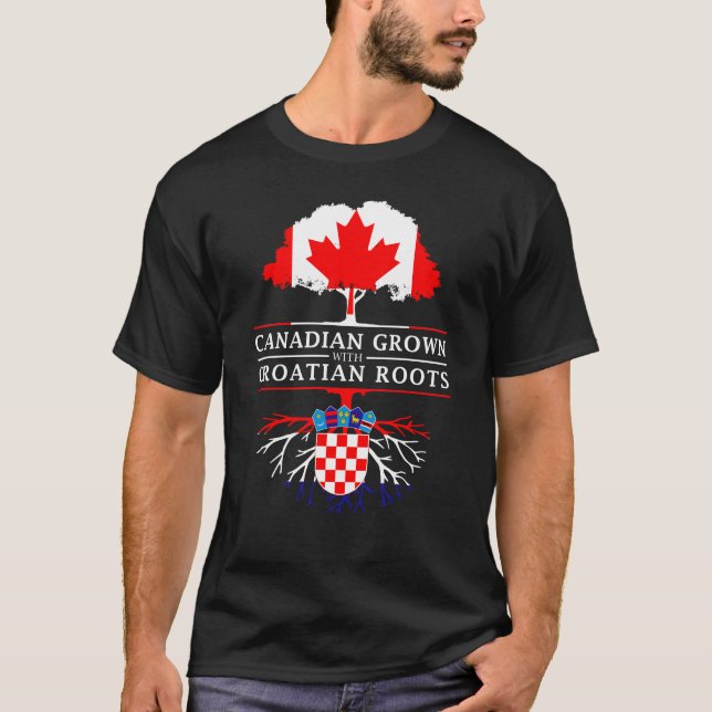 Camiseta O canadense crescido com croata enraíza   Croatia (Frente)