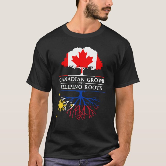 Camiseta O canadense crescido com filipino enraíza   (Frente)