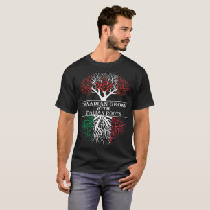 Camiseta O canadense crescido com italiano enraíza o Tshir