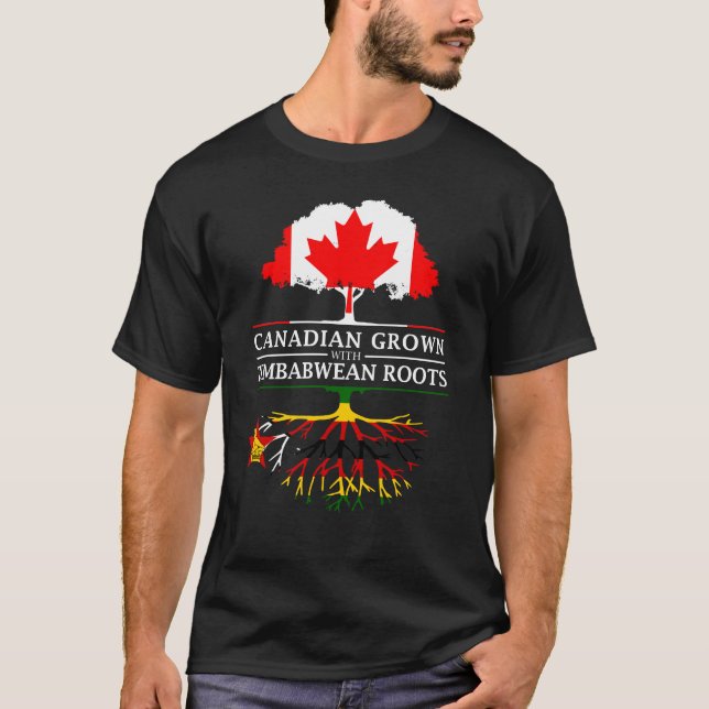Camiseta O canadense crescido com Zimbabuense enraíza   (Frente)