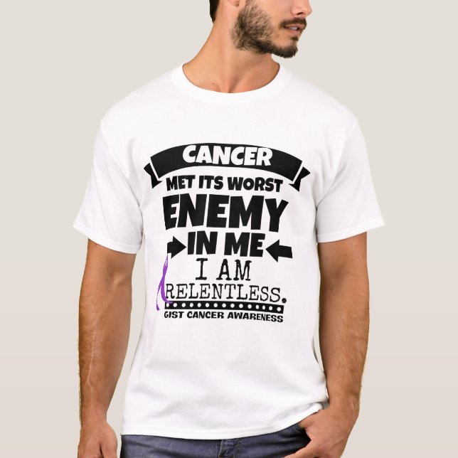 Camiseta O cancer da ESSÊNCIA encontrou seu inimigo mais (Frente)