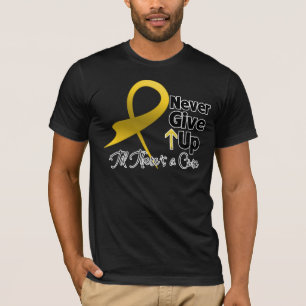 Camiseta O cancer da infância nunca dá acima