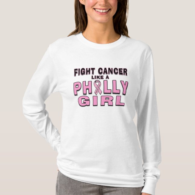 Camiseta O cancer da luta gosta de uma menina de Philly (Frente)