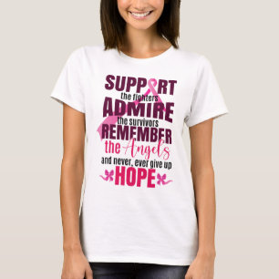 Camiseta O Cancer da Mama combate a consciência do Cancer d
