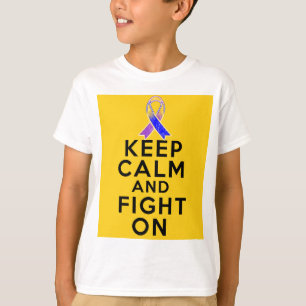 Camiseta O cancer de bexiga mantem a calma e luta-a sobre