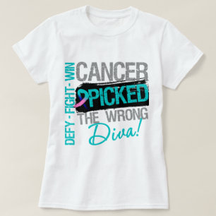Camiseta O cancer de tiróide escolheu a diva errada