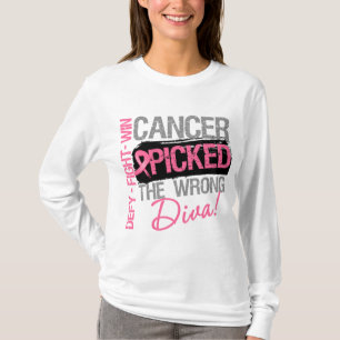 Camiseta O cancer escolheu a diva errada - cancro da mama